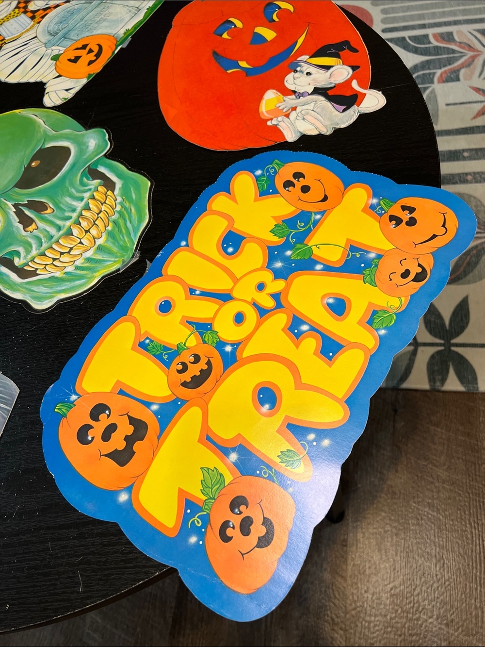 Vintage Halloween Diecut Cutout Lot Wall Hangings Mummy Witch Pumpkin - Picture 9 of 10